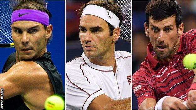 Spain's Rafael Nadal, Switzerland's Roger Federer and Serbia's Novak Djokovic
