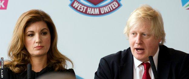 Karren Brady and Boris Johnson