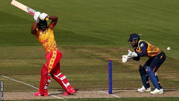 Regis Chakabva bats for Zimbabwe against Sri Lanka
