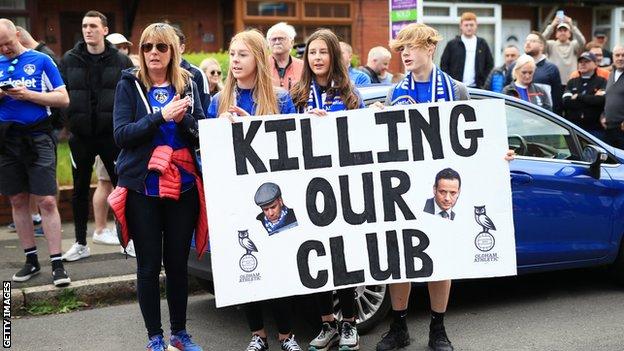 Oldham Athletic fans have protested both inside and outside of Boundary Park in recent years