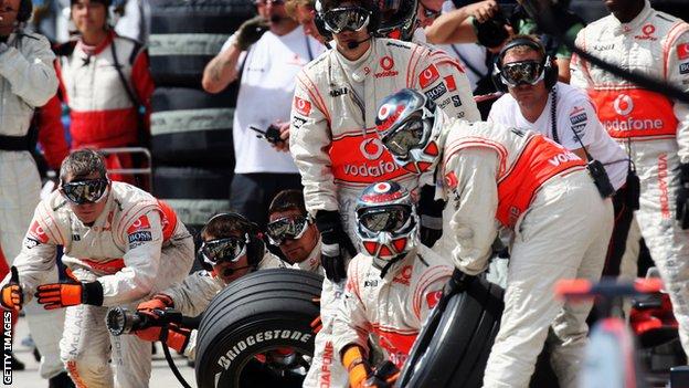 McLaren pit stop