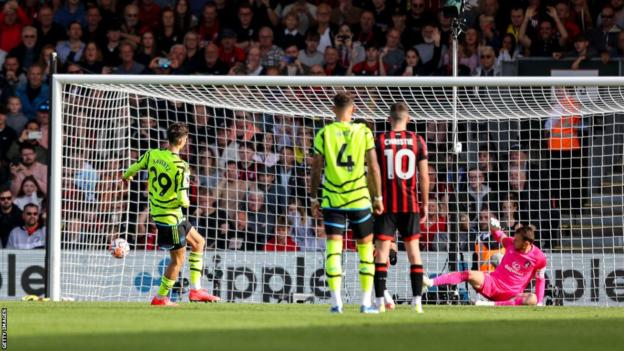 Kai Havertz scores his first Arsenal goal from the penalty spot against Bournemouth