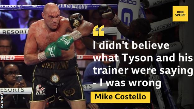 Tyson Fury picture with a Mike Costello quote