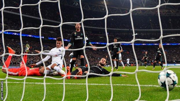 Dele Alli scores against Real Madrid