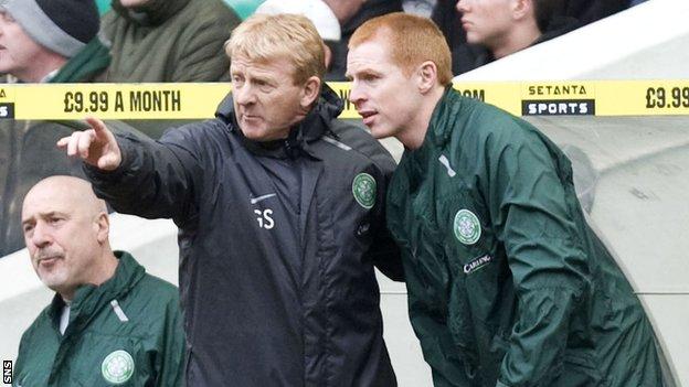 Neil Lennon, right, began his coaching career under Gordon Strachan at Celtic