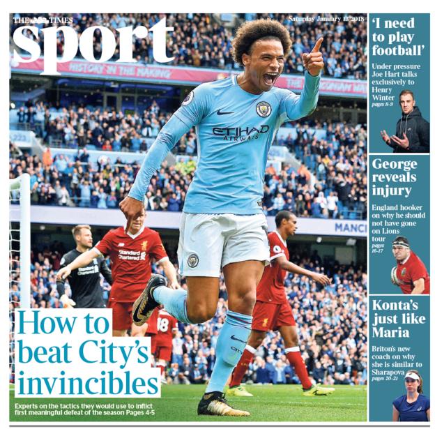 The Times sport section on Saturday