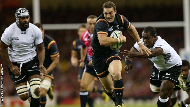 George North in action against Fiji
