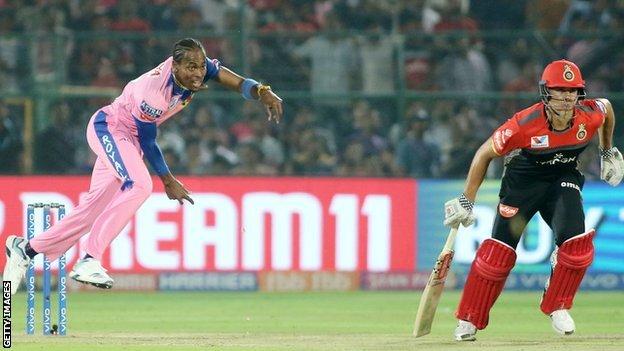 Jofra Archer in action in the IPL