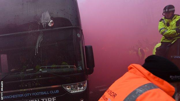 Man City Team Bus Attack Police Ask For Footage Bbc Sport