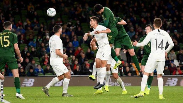 New Zealand (all white kit) lost 3-1 to the Republic of Ireland in a friendly in Dublin in November