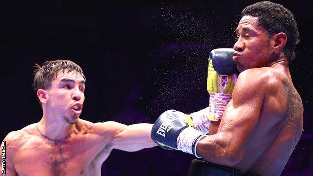 Michael Conlan lands a punch on Miguel Marriaga in Saturday night