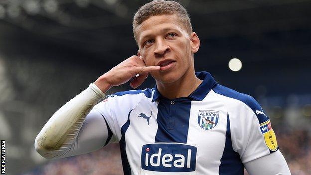 Dwight Gayle celebrates scoring for West Brom
