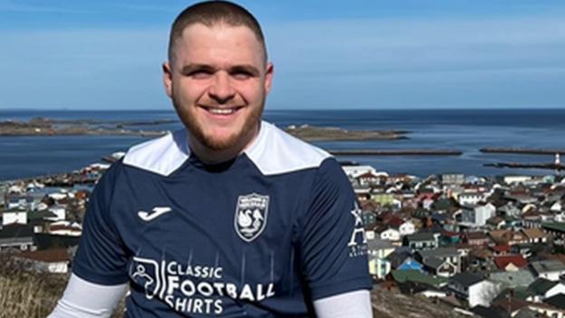 Jean-Baptiste Borotra wearing a Walton & Hersham shirt in his hometown of Saint-Pierre and Miquelon