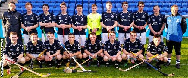 The Scotland Under-17s shinty squad