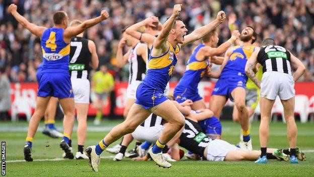 AFL Grand Final: West Coast beat Collingwood Magpies for first title since 2006 - BBC Sport