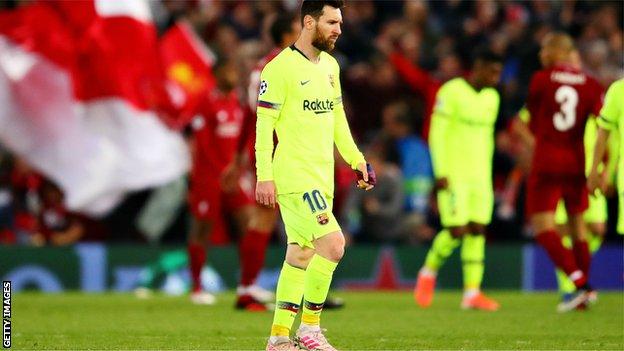 Lionel Messi at Anfield in the Champions League semi-final