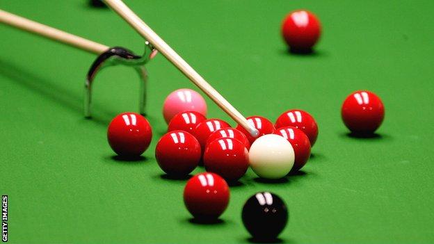 Snooker balls and swan neck rest
