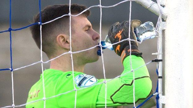 Warrenpoint keeper Mark Byrne was suspended following the Irish Cup incident