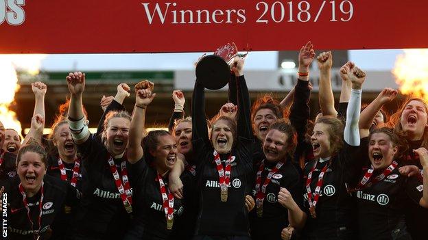 Saracens Women celebrate