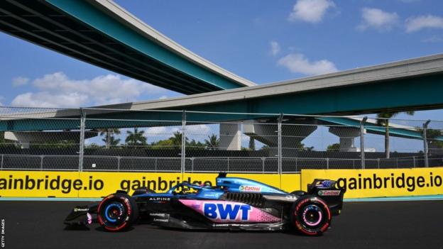 Esteban Ocon on track in Miami