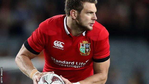 Dan Biggar in action for the British and Irish Lions against Blues