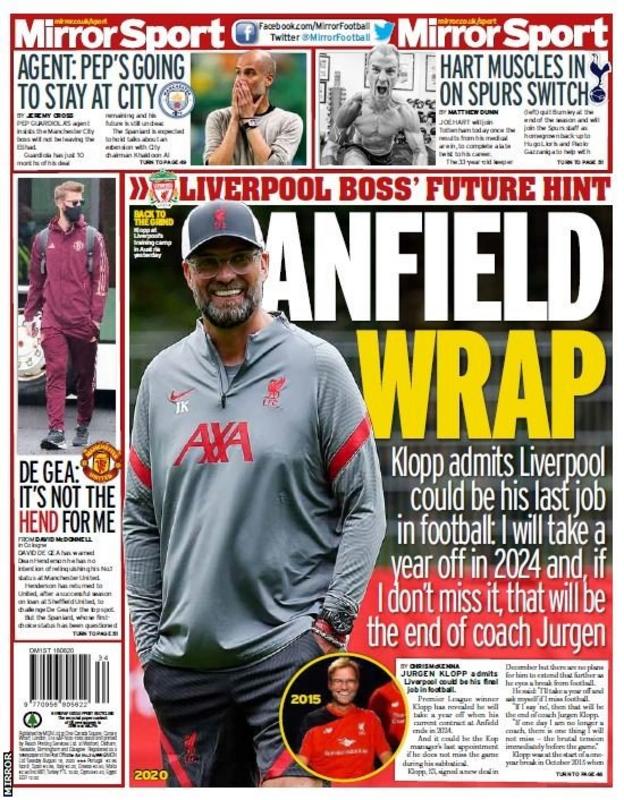 Tuesday's Daily Mirror
