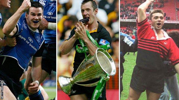 Leinster, Wasps and Toulouse players celebrate winning the European Cup