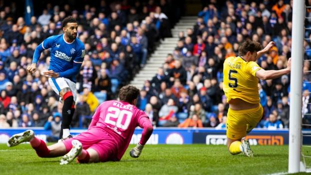 Connor Goldson's first goal of 2023 opened the scoring for Rangers at Ibrox