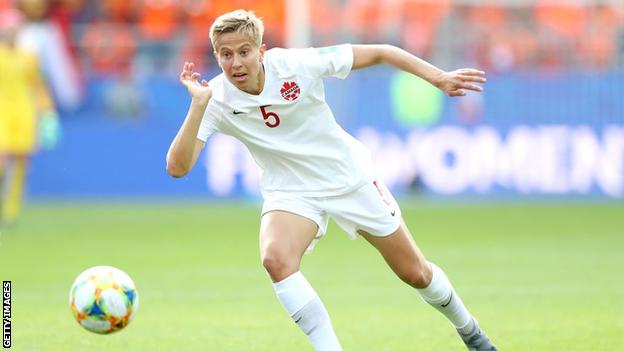 Quinn playing for Canada during the 2019 Women's World Cup