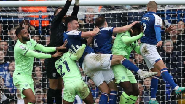 Action from Ipswich against West Brom