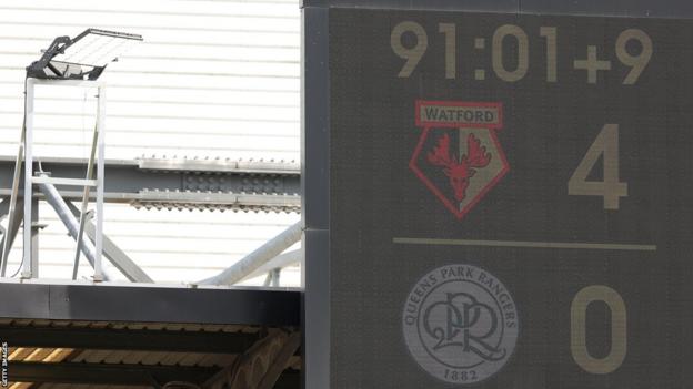 There were nine minutes of added time signaled in the second half during the Championship match between Watford and QPR in August