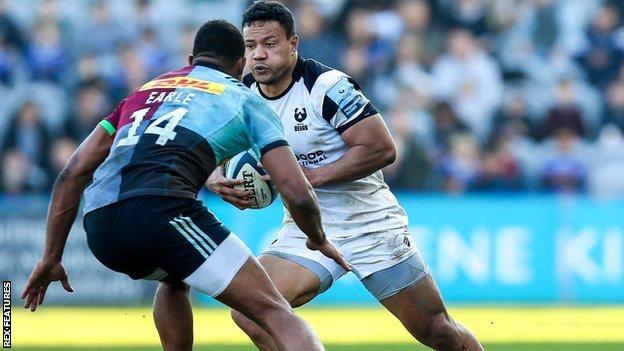 Bristol's Alapati Leiua ran in two tries in the 36-26 defeat by Harlequins