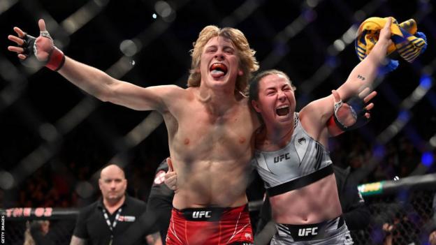 Molly McCann and Paddy Pimblett celebrate together