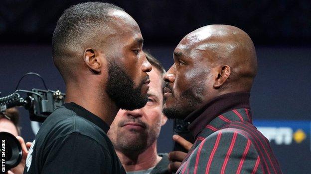 Leon Edwards face to face with Kamaru Usman before UFC 286