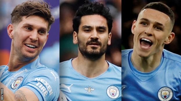 John Stones, Ilkay Gundogan and Phil Foden