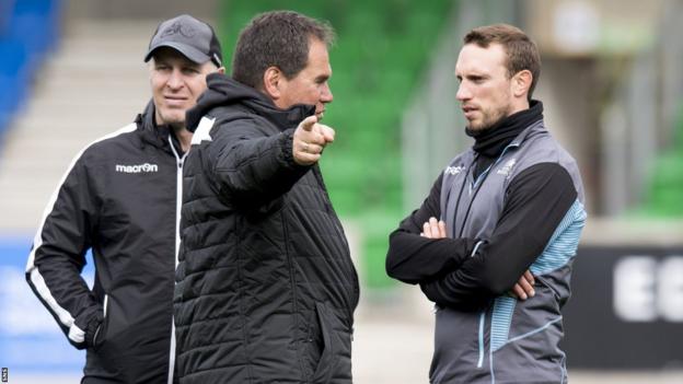 Dave Rennie and Mike Blair during their time with Glasgow Warriors