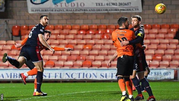 Calum Butcher heads Dundee United into the lead