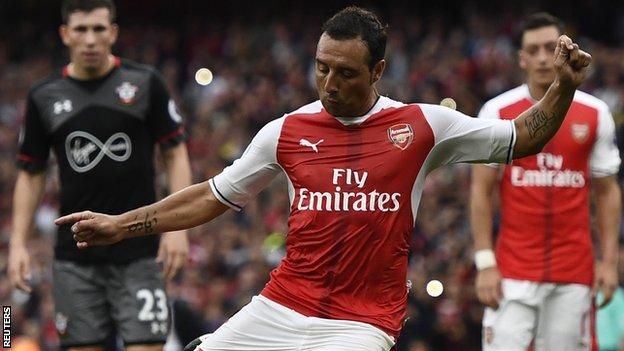 Santi Cazorla scores for Arsenal