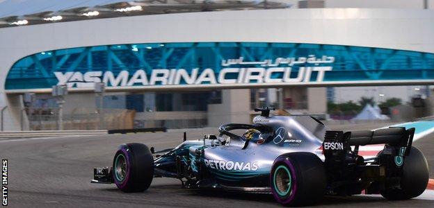 December: Lewis Hamilton at the Yas Marina circuit in Abu Dhabi