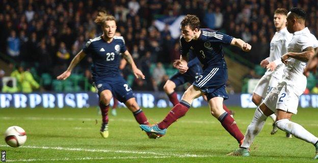 Andrew Robertson scores his first international goal