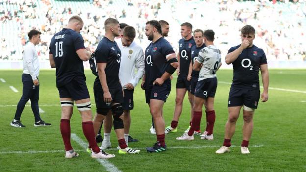 England players after Fiji loss