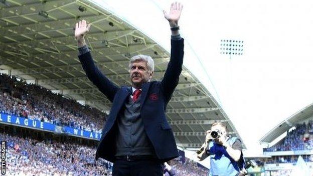 Arsene Wenger after his last match in charge of Arsenal in May 2018