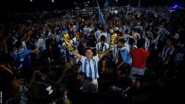 Argentina fans celebrating