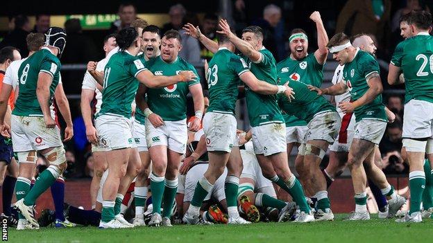 Ireland celebrate beating England
