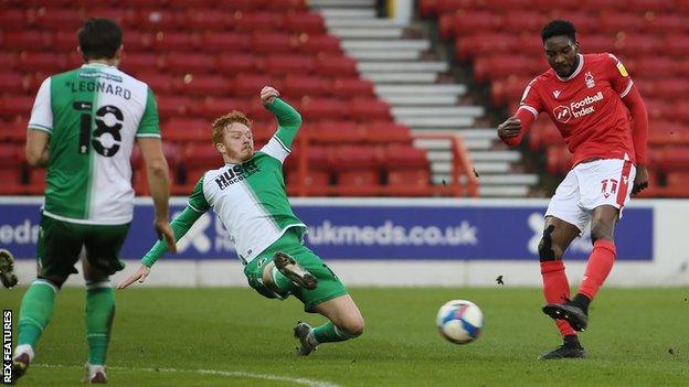 Sammy Ameobi (right) scores for Nottingham Forest against Millwall