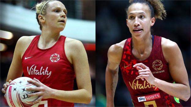 Jo Harten and Serena Kersten playing for England