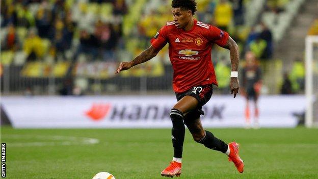 Marcus Rashford in action against Villarreal