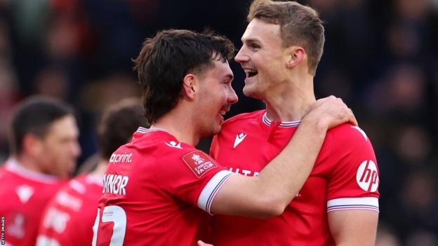 Wrexham celebrate scoring