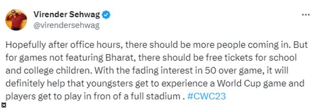 Virender Sehwag tweet