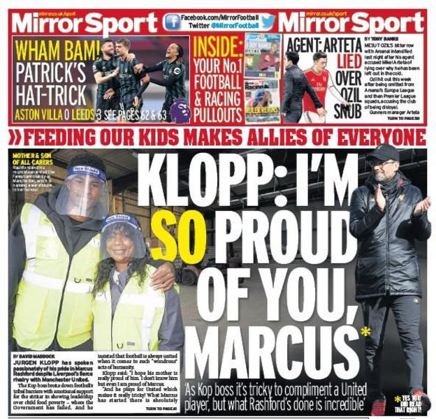 Saturday's back pages BBC Sport